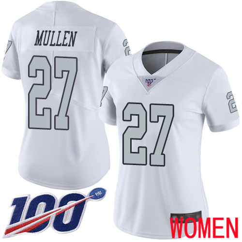 Oakland Raiders Limited White Women Trayvon Mullen Jersey NFL Football 27 100th Season Rush Vapor Jersey